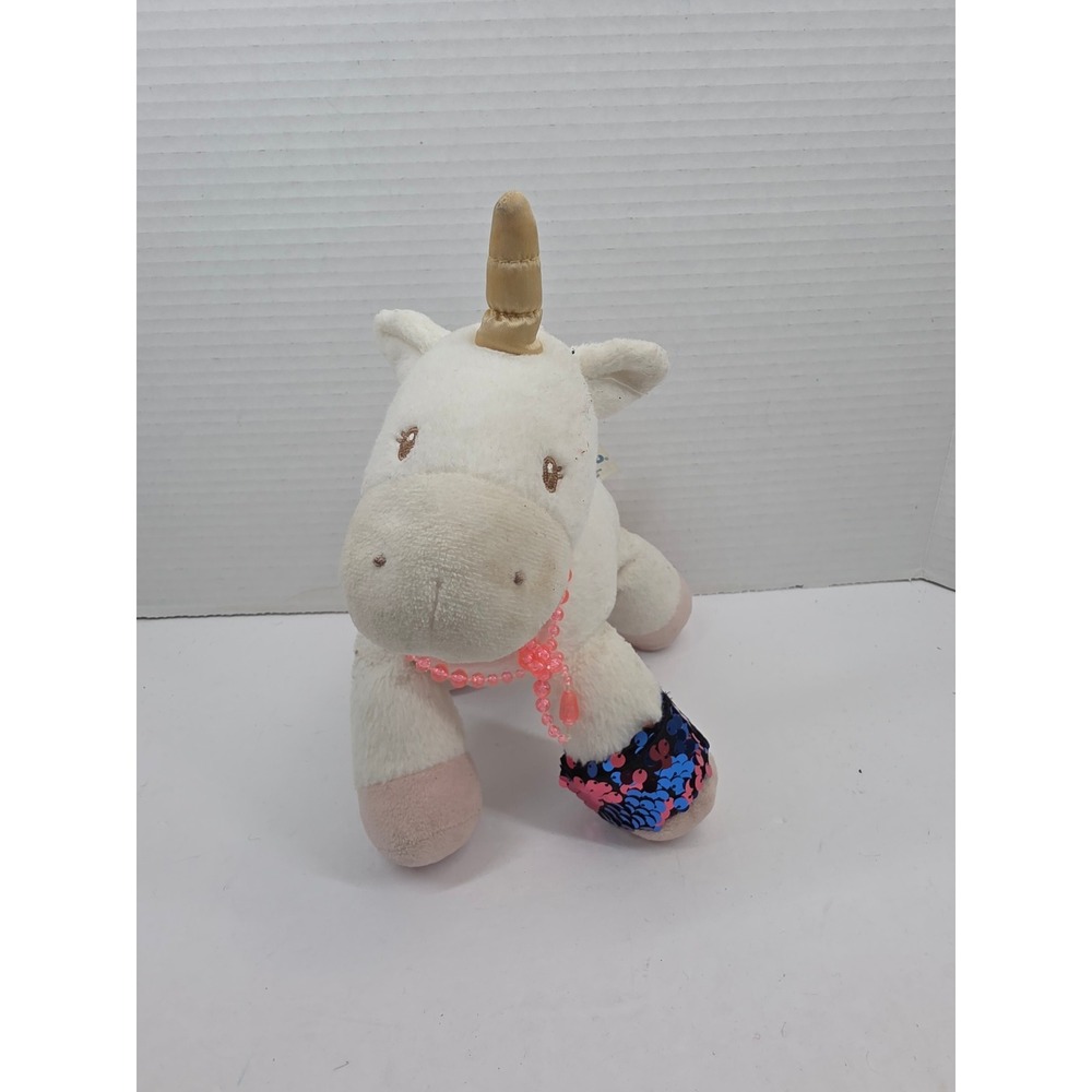 Baby‎ Gund Luna Unicorn Rattle White Pink Plush Stuffed Animal Toy 4060800 9"